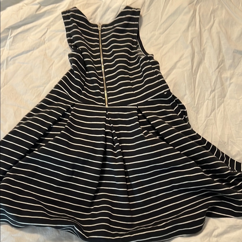 1901 Black and White Pleated Fit and Flare Mini Dress Girl’s